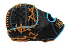 ZETT Pro Model Elite 12.5 inch Left Hand Throw First Base Mitt - Black/Skyblue #4