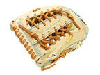 ZETT Pro Model Elite 12.5 inch Left Hand Throw Outfielder Glove - Beige/Skyblue #2