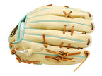 ZETT Pro Model Elite 12.5 inch Left Hand Throw Outfielder Glove - Beige/Skyblue #5