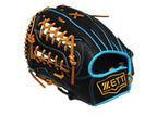 ZETT Pro Model Elite 12.5 inch Left Hand Throw Outfielder Glove - Black/Skyblue #1