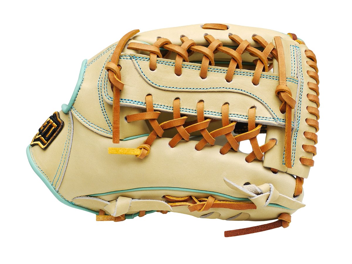 ZETT Pro Model Elite 12.5 inch Outfielder Glove - Beige/Skyblue #4