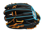 ZETT Pro Model Elite 12.5 inch Outfielder Glove - Black/Skyblue #5