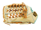 ZETT Pro Model Elite 12.75 inch Left Hand Throw Outfielder Glove - Beige/Skyblue #4