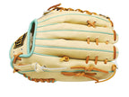 ZETT Pro Model Elite 12.75 inch Left Hand Throw Outfielder Glove - Beige/Skyblue #5