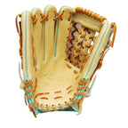 ZETT Pro Model Elite 12.75 inch Left Hand Throw Outfielder Glove - Beige/Skyblue #7