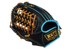 ZETT Pro Model Elite 12.75 inch Left Hand Throw Outfielder Glove - Black/Skyblue #1