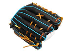 ZETT Pro Model Elite 12.75 inch Left Hand Throw Outfielder Glove - Black/Skyblue #3