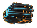 ZETT Pro Model Elite 12.75 inch Left Hand Throw Outfielder Glove - Black/Skyblue #5