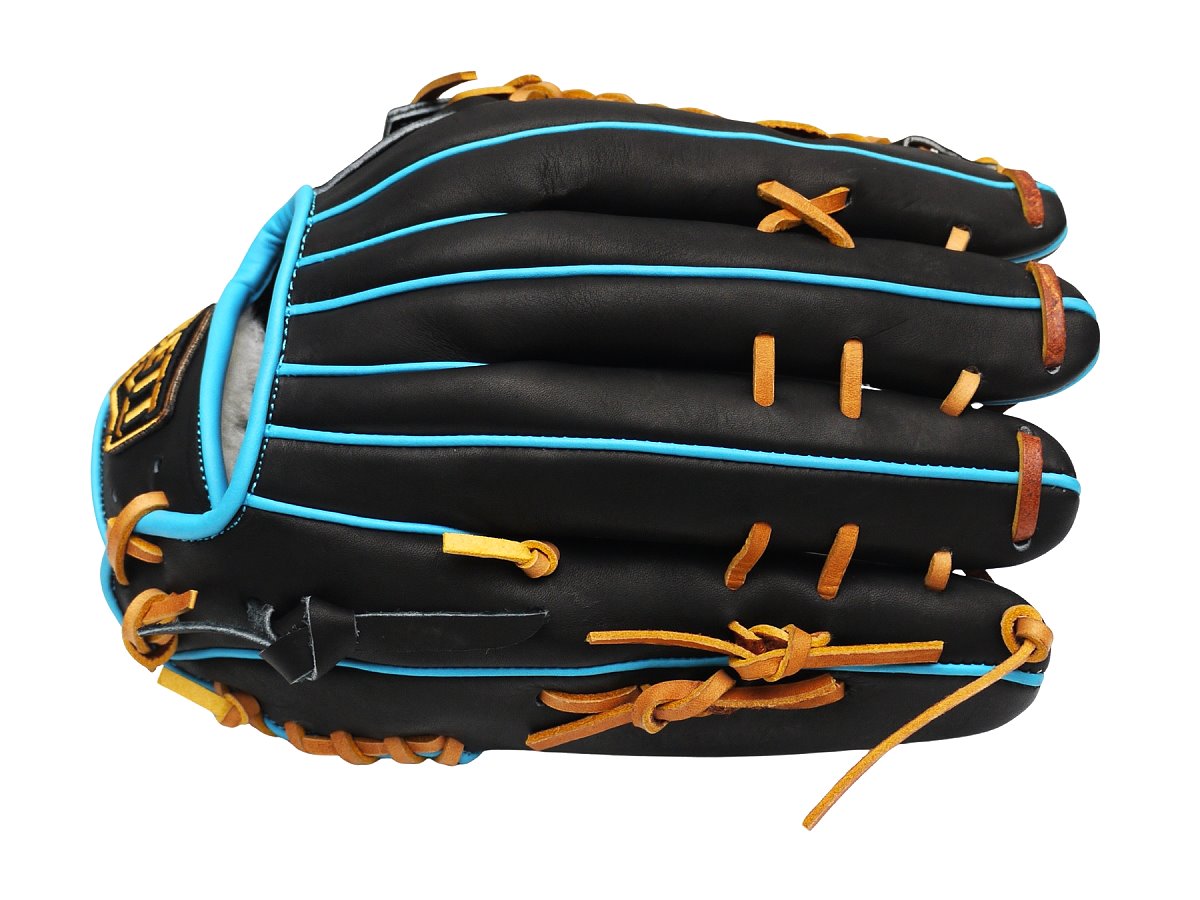 ZETT Pro Model Elite 12.75 inch Left Hand Throw Outfielder Glove - Black/Skyblue #5