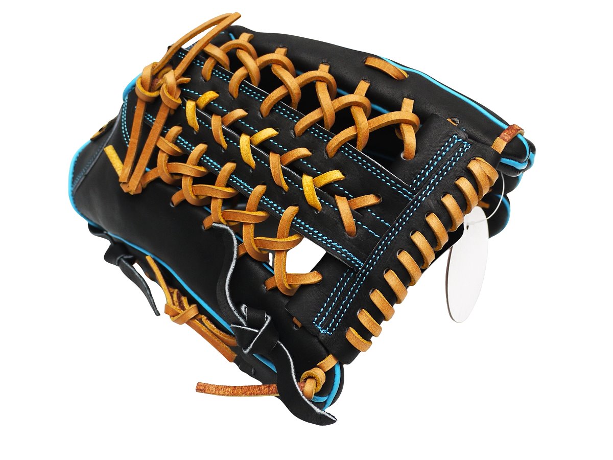 ZETT Pro Model Elite 12.75 inch Outfielder Glove - Black/Skyblue #2
