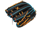 ZETT Pro Model Elite 12.75 inch Outfielder Glove - Black/Skyblue #3