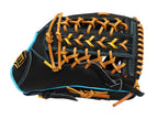 ZETT Pro Model Elite 12.75 inch Outfielder Glove - Black/Skyblue #4