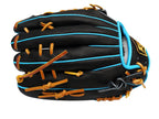 ZETT Pro Model Elite 12.75 inch Outfielder Glove - Black/Skyblue #5