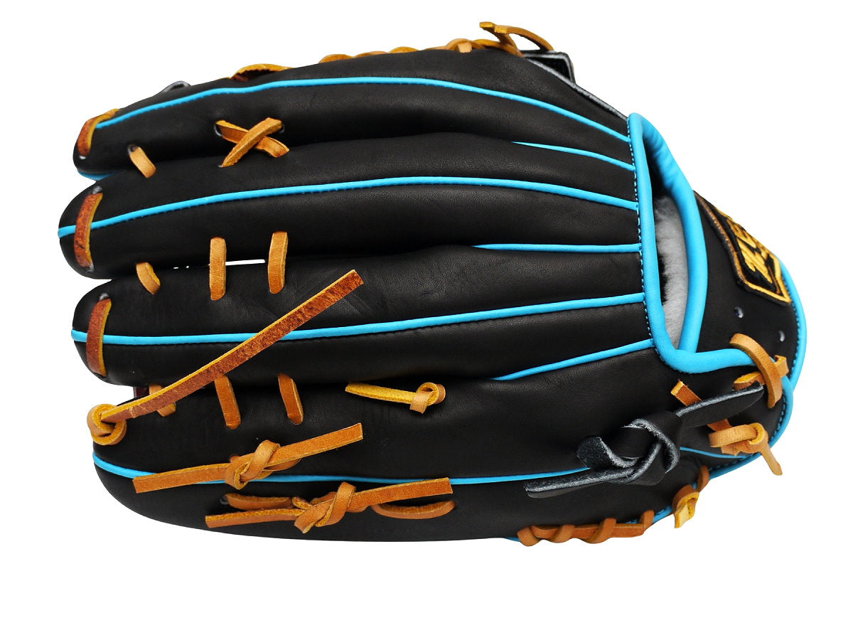 ZETT Pro Model Elite 12.75 inch Outfielder Glove - Black/Skyblue #5