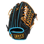 ZETT Pro Model Elite 12.75 inch Outfielder Glove - Black/Skyblue #6