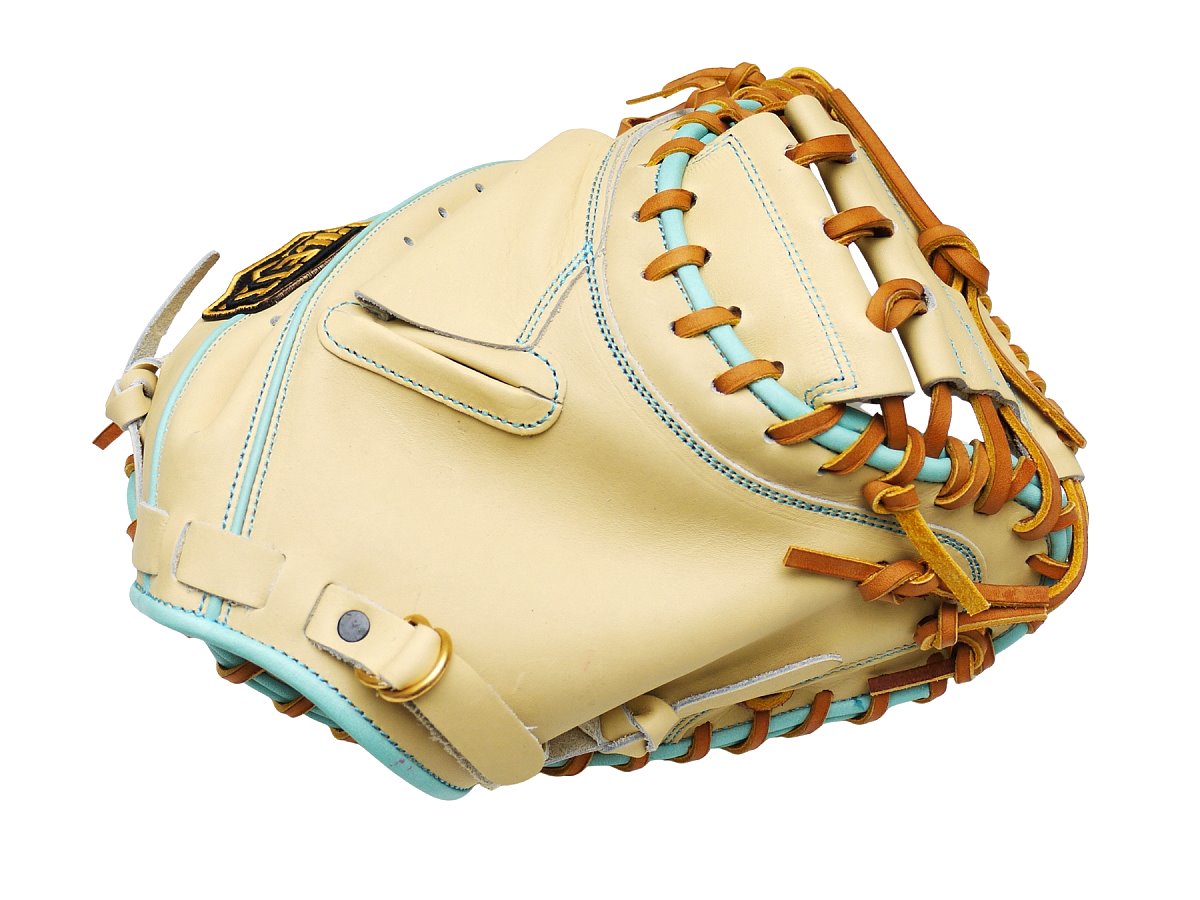 ZETT Pro Model - Elite Series 33" Catcher's Mitt - Beige/Skyblue #1