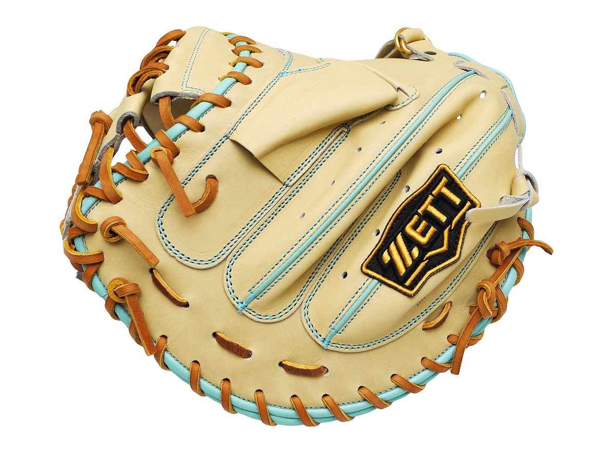 ZETT Pro Model - Elite Series 33" Catcher's Mitt - Beige/Skyblue #3