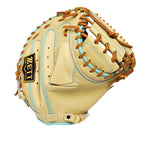ZETT Pro Model - Elite Series 33" Catcher's Mitt - Beige/Skyblue #6