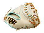 ZETT Pro Model - Elite Series 33" Open Back Catcher's Mitt - Beige/Skyblue #1