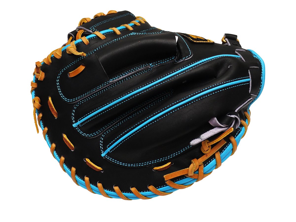 ZETT Pro Model - Elite Series 33" Catcher's Mitt - Black/Skyblue