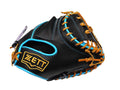 ZETT Pro Model - Elite Series 33" Open Back Catcher's Mitt - Black/Skyblue