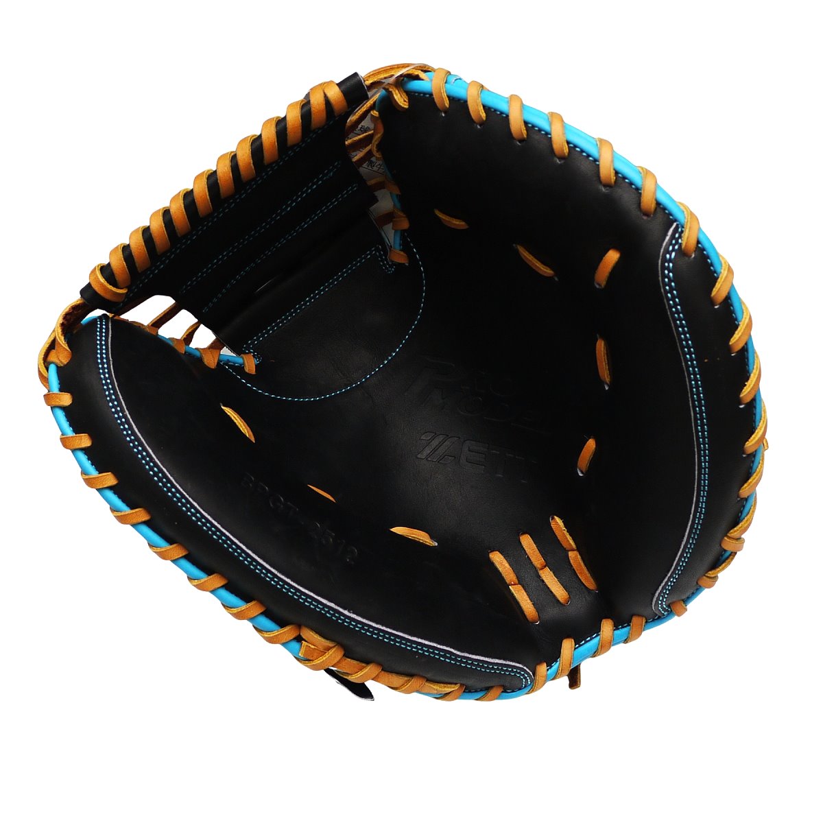 ZETT Pro Model - Elite Series 33" Open Back Catcher's Mitt - Black/Skyblue