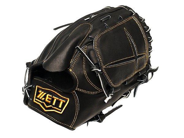 ZETT Pro Japan Steerhide 12 inch Pitcher Glove - Black #1