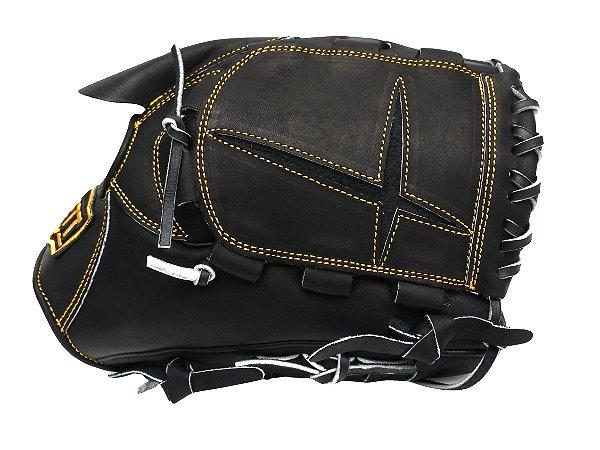 ZETT Pro Japan Steerhide 12 inch Pitcher Glove - Black #4