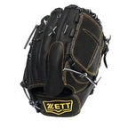 ZETT Pro Japan Steerhide 12 inch Pitcher Glove - Black #6