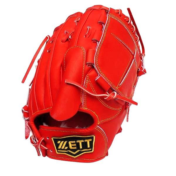 ZETT Pro Japan Steerhide 12 inch Pitcher Glove - Red #6