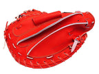 ZETT Pro Japan Steerhide 34 inch Catcher Mitt - Red #5