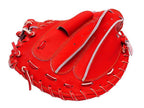 ZETT Pro Japan Steerhide 34 inch Catcher Mitt - Red #3