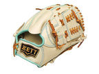 ZETT Pro Model Elite 12 inch Pitcher Glove - Beige/Skyblue #1