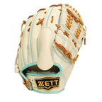 ZETT Pro Model Elite 12 inch Pitcher Glove - Beige/Skyblue #6