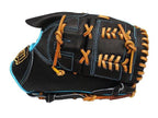 ZETT Pro Model Elite 12 inch Pitcher Glove - Black/Skyblue #4
