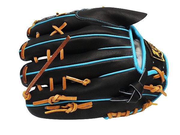 ZETT Pro Model Elite 12 inch Pitcher Glove - Black/Skyblue #5
