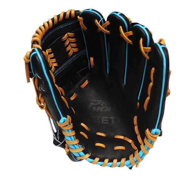 ZETT Pro Model Elite 12 inch Pitcher Glove - Black/Skyblue #7