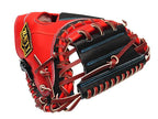 ZETT Pro Model Elite 33 inch Open Back Catcher Mitt - Red/Black #2